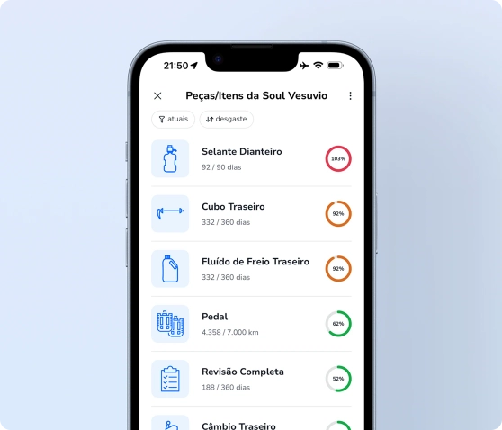 Monitoramento de bike no app Riderize