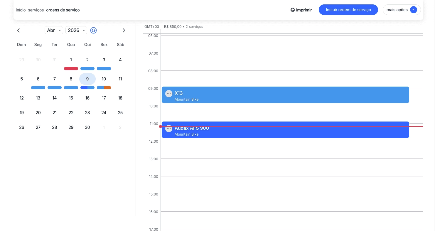 Calendário Diário Riderize